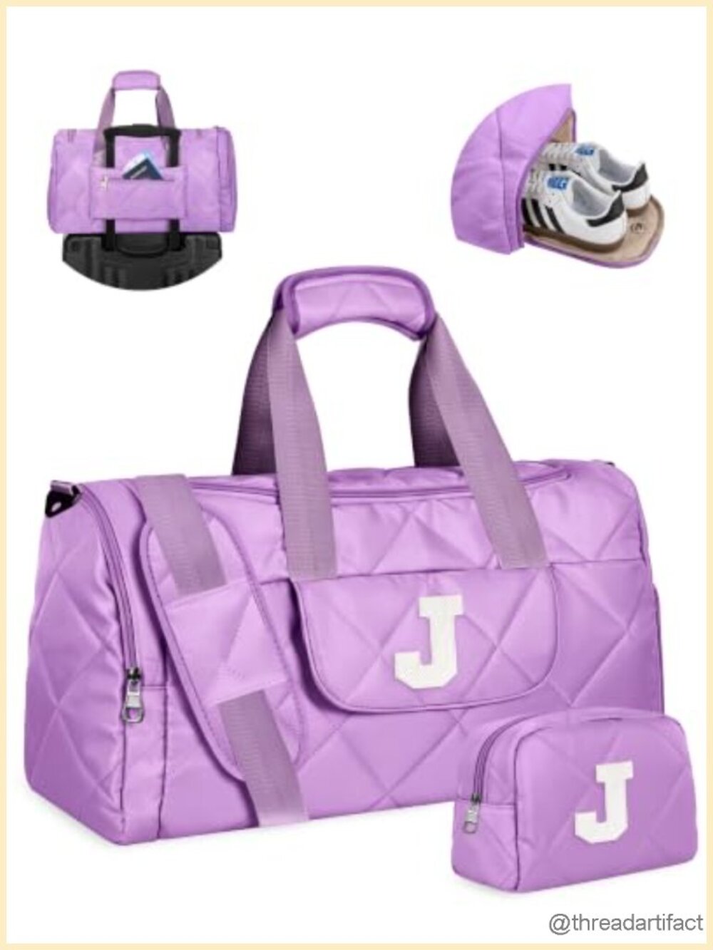 Personalized Duffle Bag with Shoe Compartment, TSA-Friendly Travel Carry-On